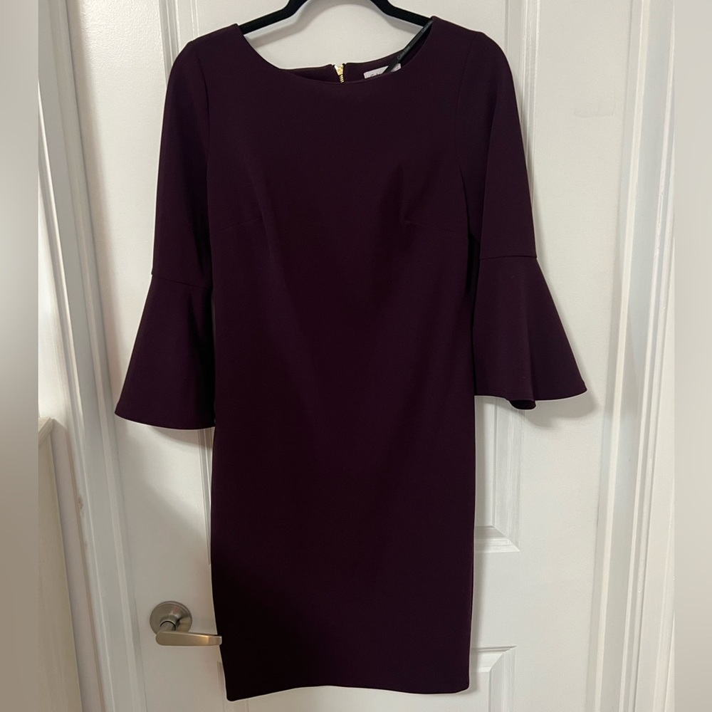 Plum bell sleeve Dress